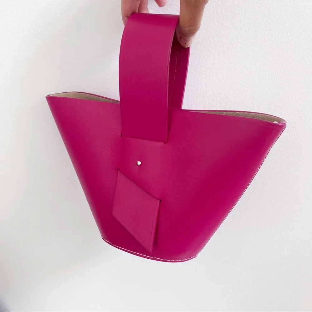 Carolina Santo Domingo Bright Pink Mini Tote Bag - Picture 2 of 14